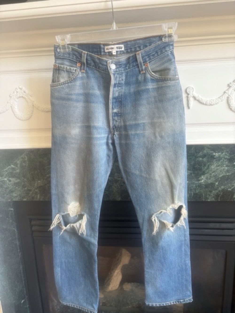RE/DONE x Vintage Levis 501 High Rise Crop Jeans, size 26 Distressed